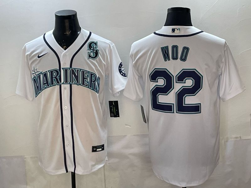 Men Seattle Mariners #22 Woo White Game 2026 Nike MLB Jersey style 006-0